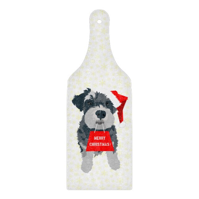 God Jul Cute Ministern Schnauzer Hund Santa Hat (Framsidan)