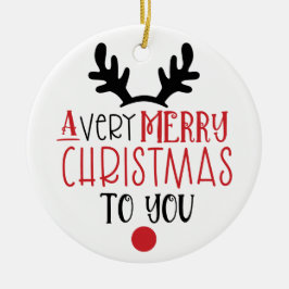 God jul Cute Modern Typography Julgransprydnad Keramik