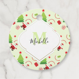 God jul Cute Monogram Gåvor Etiketter