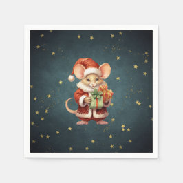God jul Cute Mouse Pappersservett