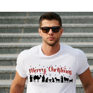 God jul Cute Ntivity Scene T Shirt