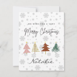 God jul Cute pastel mönster snöflingor Anteckningskort