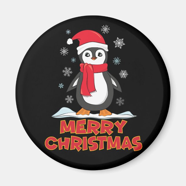God jul Cute Penguin Magnet (Framsidan)