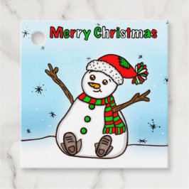 God jul Cute Plump Snögubbe Gåvor Etiketter
