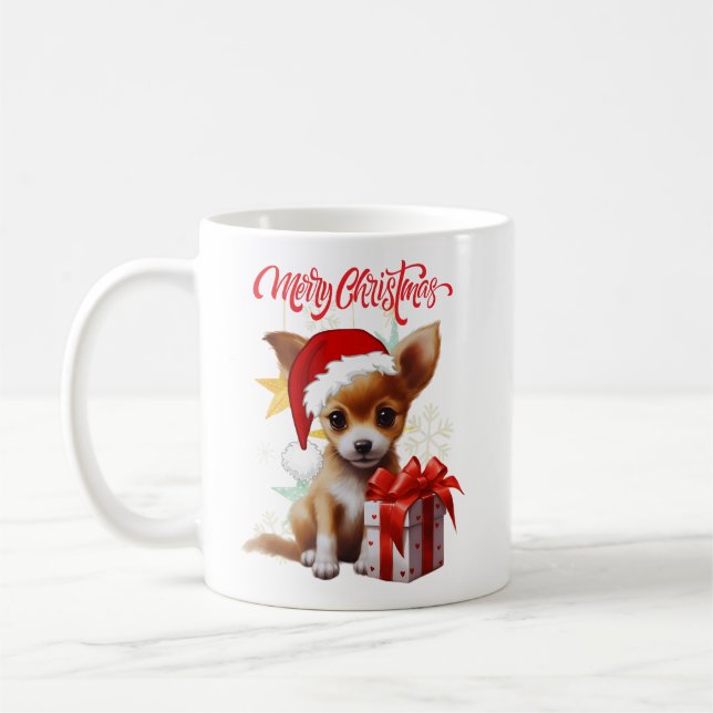 God jul - Cute Puppy - Kaffemugg (Vänster)