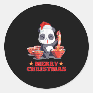 God jul Cute Ramen Panda japansk Noodles Runt Klistermärke