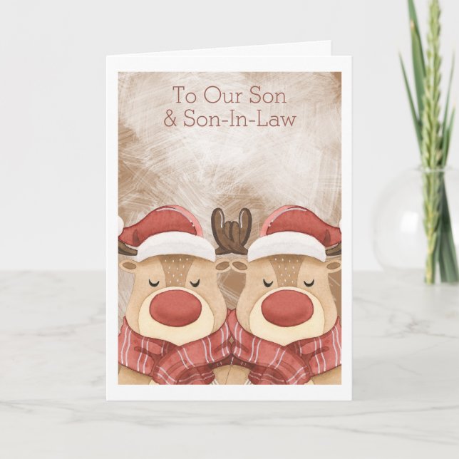 God jul Cute Reindeer Personlig Kort (Framsida)