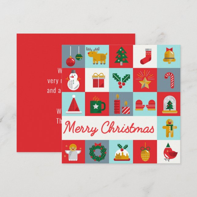 God jul Cute Retro Winter-julikoner (Fram/baksida)