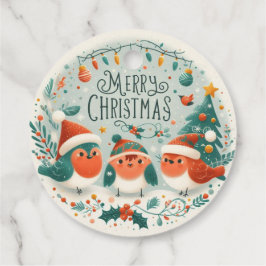 God jul Cute Robins Gåvor Etiketter
