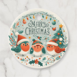 God jul Cute Robins Gåvor Etiketter