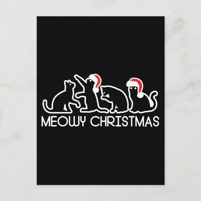 God jul, Cute Santa Cats Julafton säsong Vykort (Framsida)