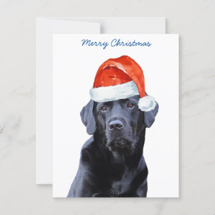 God jul Cute Santa Hund Black Labour Julkort