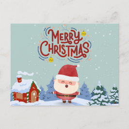 God jul Cute Santa l Traditional snö Vykort