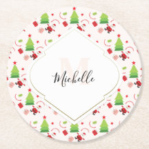 God jul Cute Santa Monogram