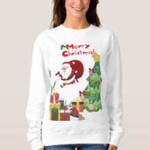 God jul Cute Santa Sweatshirt