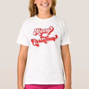 God jul Cute Simple Retro Calligraphy Red T Shirt