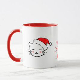 God jul Cute Smiling Cat Mugg