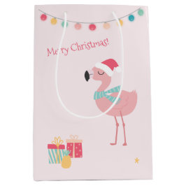 God jul! Cute Tropical Santa Flamingo