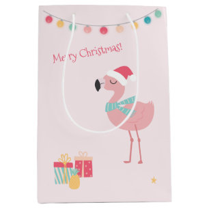 God jul! Cute Tropical Santa Flamingo