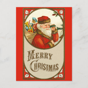 God jul Cute Vintage Jultomten Vykort