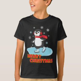God jul Cute Winter Penguin T Shirt