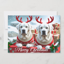 God jul Cute Yellow Labs Personlig Julkort