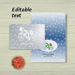 God jul cyclist-Fransk-kort Folierat Kort