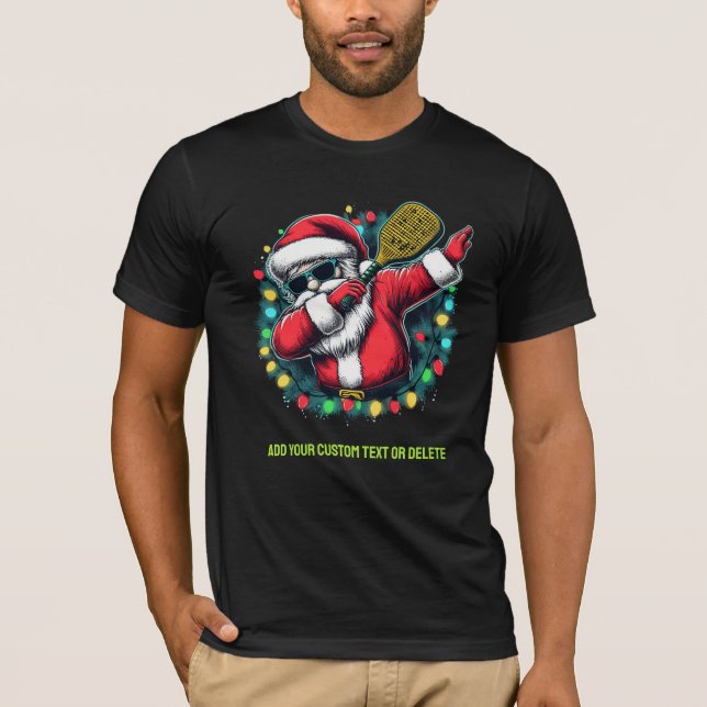 God jul Dabbing Santa Pickleballer Gift T Shirt (Framsida)