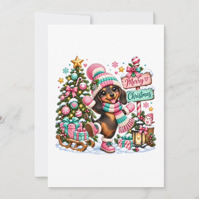 God Jul Dachshund (Framsida)