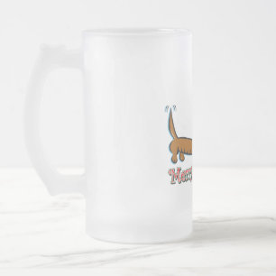 God jul Dachshund Frostat Ölglas