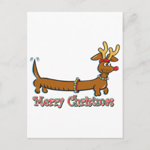 God jul Dachshund Helg Vykort