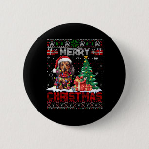 God jul Dachshund Hund älskare-familjen Ugly Xm Knapp
