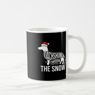 God jul Dachshund Hund genom klippgränsen Snö Kaffemugg