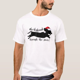 God jul Dachshund Hund genom Snö T Shirt