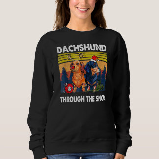 God jul Dachshund Hund genom Snö T Shirt