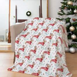 God jul | Dachshund Hund Julsötare Fleecefilt