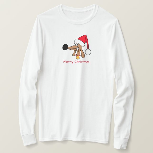 God Jul Dachshund Hund T Shirt (Design framsida)