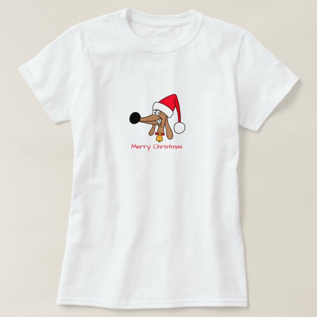 God Jul Dachshund Hund Tee (Design framsida)