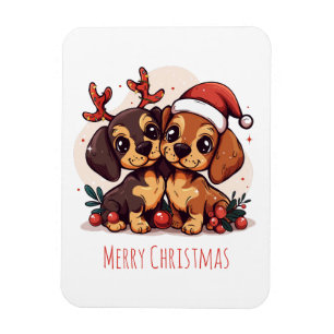 God Jul Dachshund Hundar Magnet