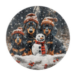 God jul Dachshund Hundar Snögubbe