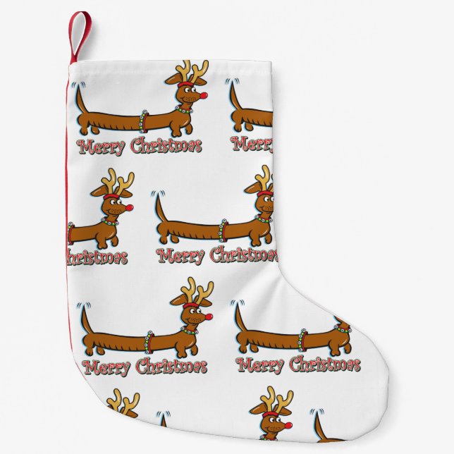 God jul Dachshund Liten Julstrumpa (Framsidan)
