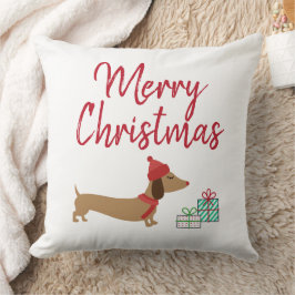God jul Dachshund Pillow Wiener Hund Kudde
