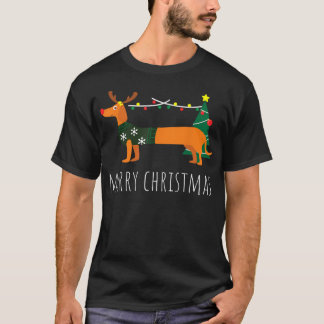God jul Dachshund Reindeer Hund jul G T Shirt