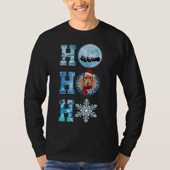 God jul Dachshund Snö God jul Orn T Shirt (Framsida)