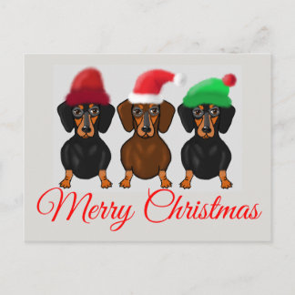 God jul Dachshund Vykort