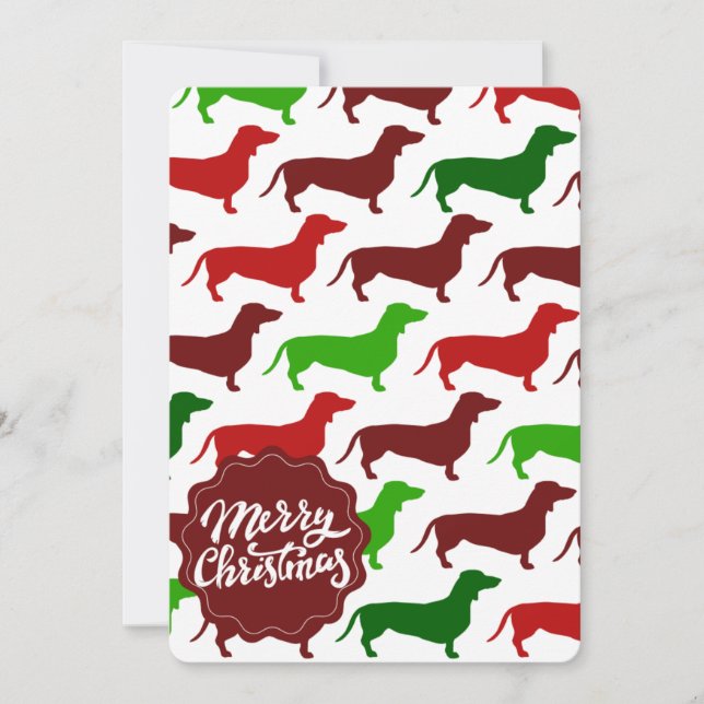 God Jul Dachshund Wiener Dog Mönster Julkort (Framsida)