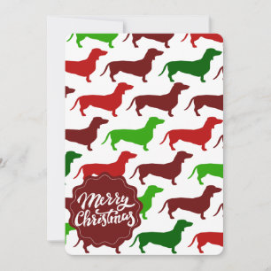 God Jul Dachshund Wiener Dog Mönster Julkort