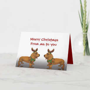 God jul Dachshunds Helgkort