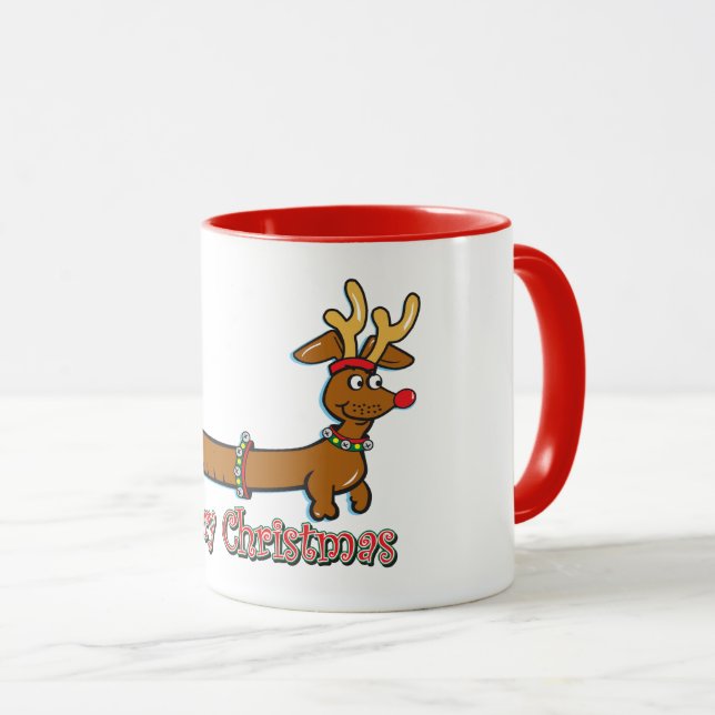 God jul Dachshunds Mugg (Framsida höger)