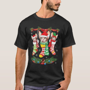 God jul-dag för sfäxkatter i insidan av Noel Socks T Shirt